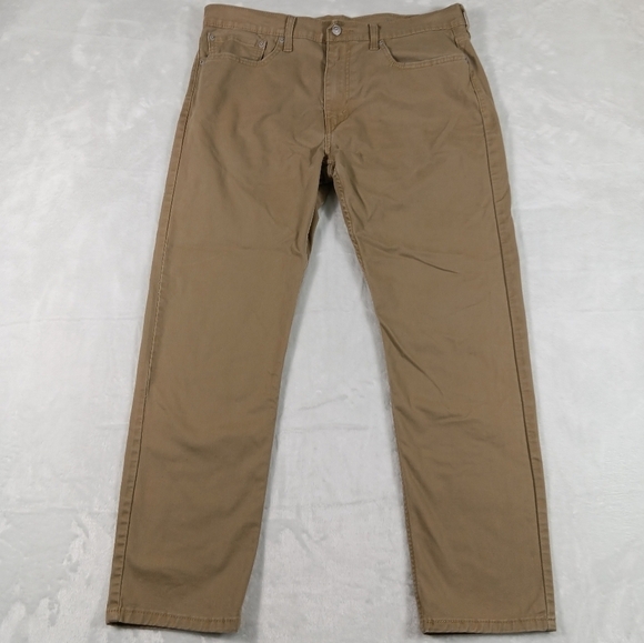 Levi's 502 Jeans Mens 36x32 Tan Denim Taper Fit Stretch Flex Rugged Western - Picture 1 of 15